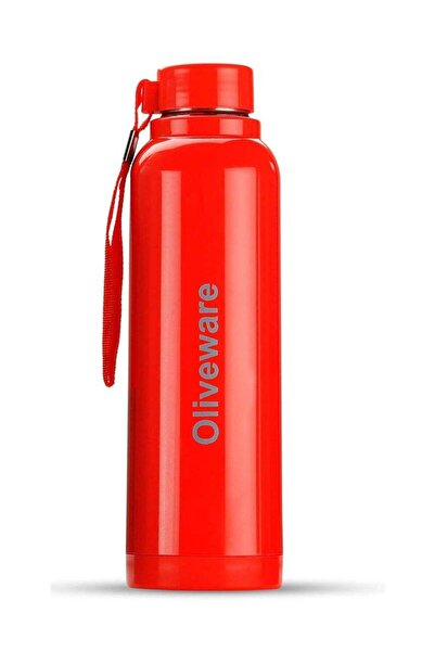 Generic oliveware Aura Insulated Stainless Steel Bottle - Red | Keep Hot & Cold for Long Hours | Fits Bags