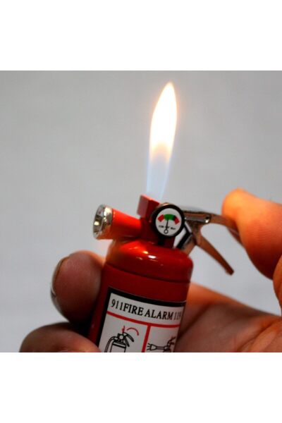 KdrElektronik İronik ve Orijinal Mini Yangın Tüpü Görünümlü ışıklı Gazlı Çakmak