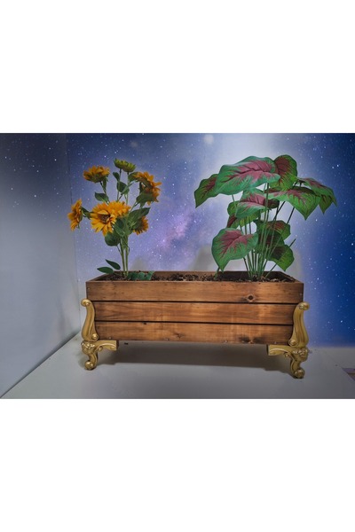 MarangozDede ÇİÇEKLİK SAKSILIK DEKORATİF AHŞAP SAKSI