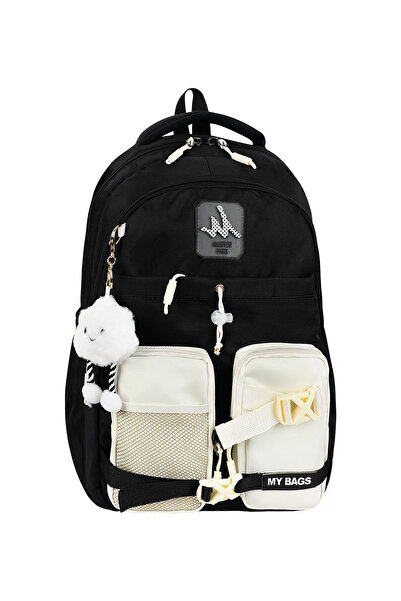 QİELL Super Quality Luxury Girls' Middle School High School Bag with Puff Key...