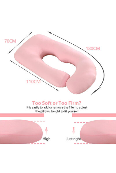 VTERLY Pregnancy Pillows, 180cm Long Maternity Pillows, U-Shape Full Body Pillow, Cooling Cover