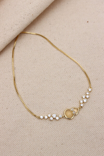 LA PERRY ACCESSORIES سوار VIP ذهبي اللون مرصع بحجر الزركون