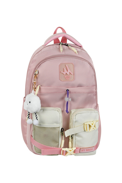 QİELL Super Quality Luxury Girls' Middle School High School Bag with Puff Key...