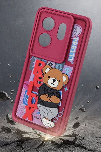 CEPSTOK Infinix Zero 30 4g Case Anti-Knock Silicone Cover with Teddy Bear