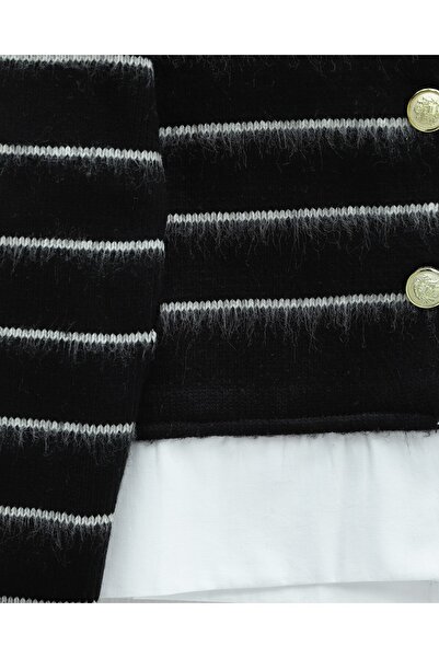 Modamorfo Buttoned Shirt Detailed Knitwear Cardigan -Black