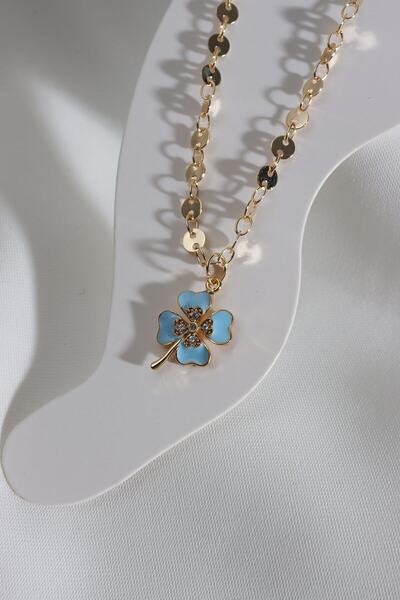 LA PERRY ACCESSORIES خلخال أربع أوراق البرسيم باللون الأزرق