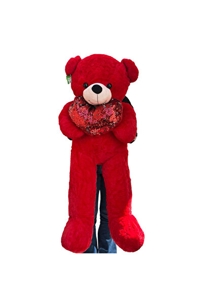 JPT Red Plush Bear with Sequin Heart 1.5 m