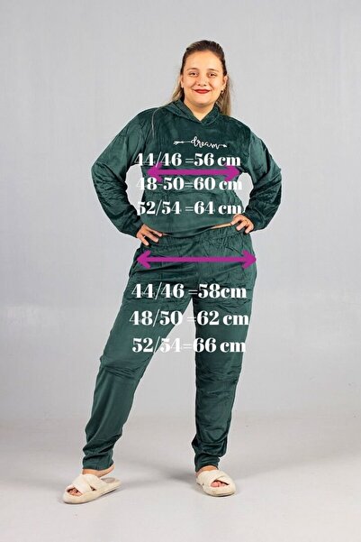 Truva XXL με κουκούλα σετ πράσινου βελούδου μεγάλου μεγέθους