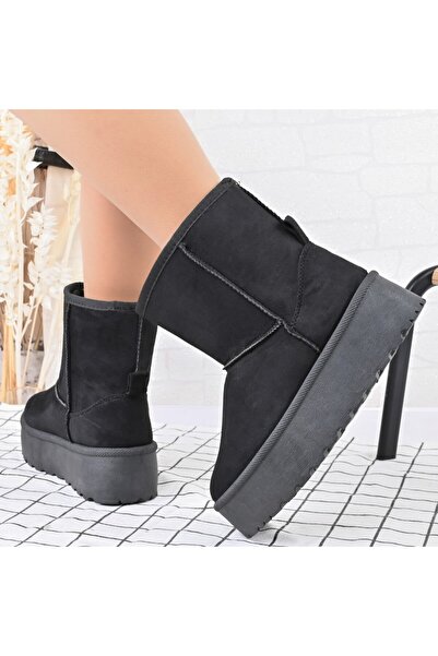 Tmall Ghete de damă, tip, piele întoarsă, îmblănite, TM1CD1042, negru