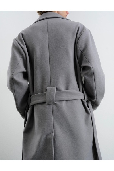 Hazhers Ανδρικό χειμερινό παλτό από βαμβακερό καστανό με ζώνη