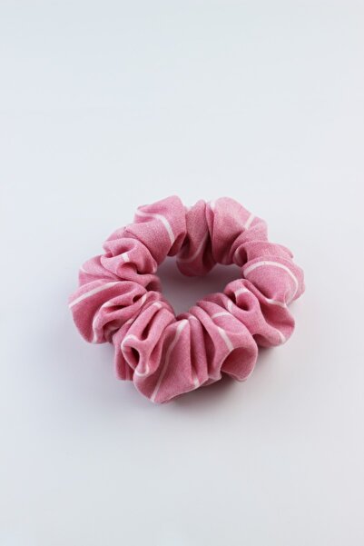 İLKYAZ Stripe Patterned Cotton Rubber Buckle Bagel Buckle - Pink