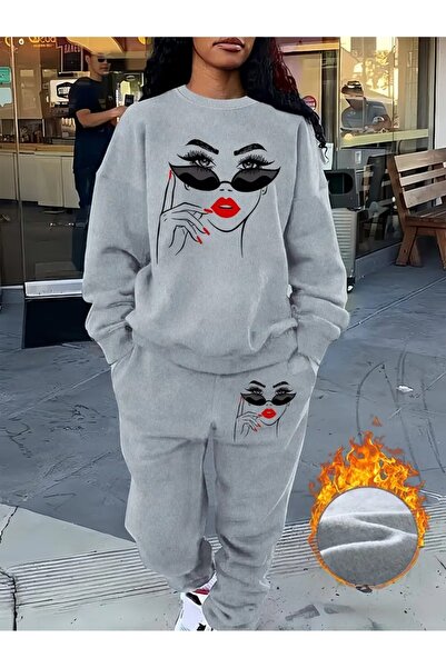 LAYORA 3 Thread Fleece Hoodie Set – Modern and Comfortable Street Style Look