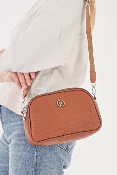PİRİNÇ BEBE 4-Zippered Daily Tan Shoulder Bag