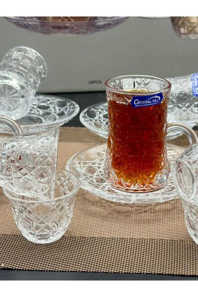 cc bin shihon Crystal tea set with saucer and Arabic coffee cup, 36 pieces, for 12 people