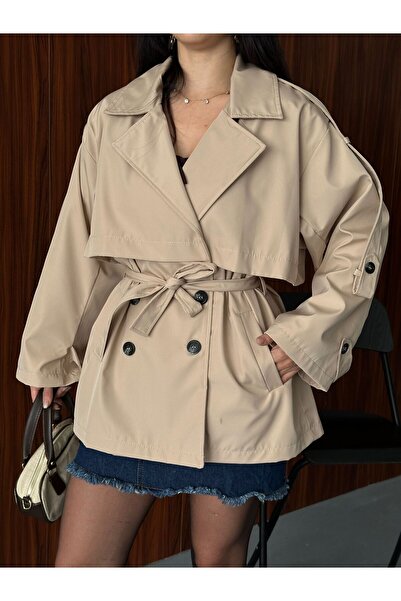 Velista Kadın Oversize Kemerli Trençkot