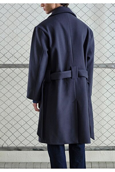 Hazhers Erkek Kemerli Kaşe Pamuklu Kışlık Kaban