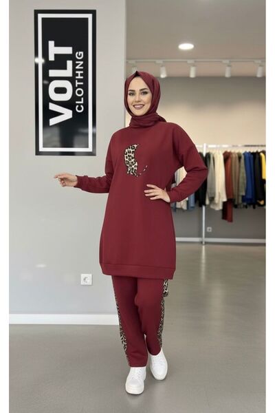 VOLT CLOTHİNG Double Set with Side Leopard Stripe Pants