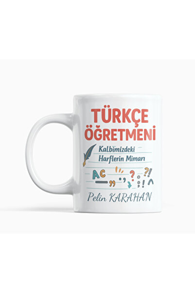 Nino Store Turkish Teacher Gift Mug with Architectural Design of Letters in O...