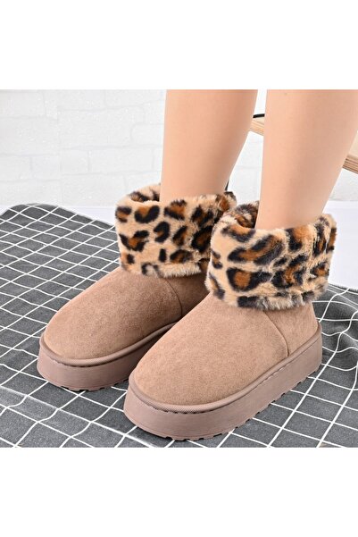 Tmall Ghete de damă, tip, din piele întoarsă, blană, TM1CD1054, maro