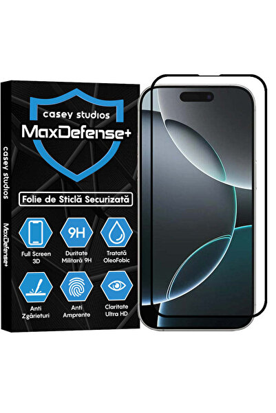 Casey Studios Folie Sticla iPhone 16 Pro, Full Cover 3D, Ultra HD, Anti Zgari...