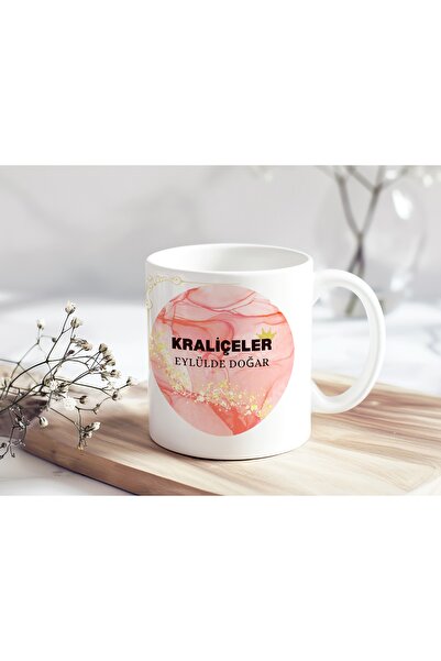 Beramussa Queens Are Born in September Written Pink Marble Glitter Mug - Wome...