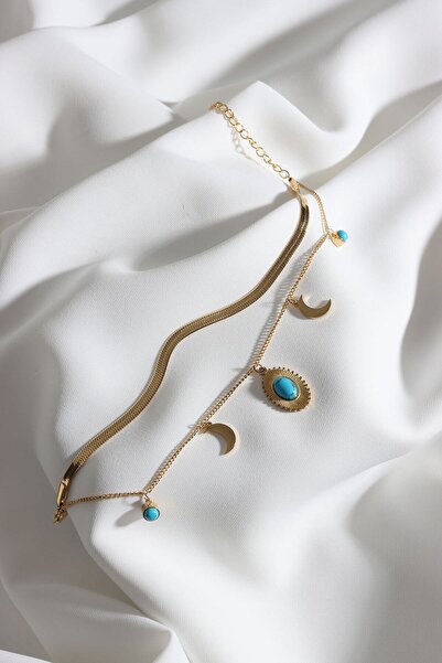 LA PERRY ACCESSORIES سوار من الفولاذ الذهبي بحجم 316 لتر من حجر المرجان مع سل...