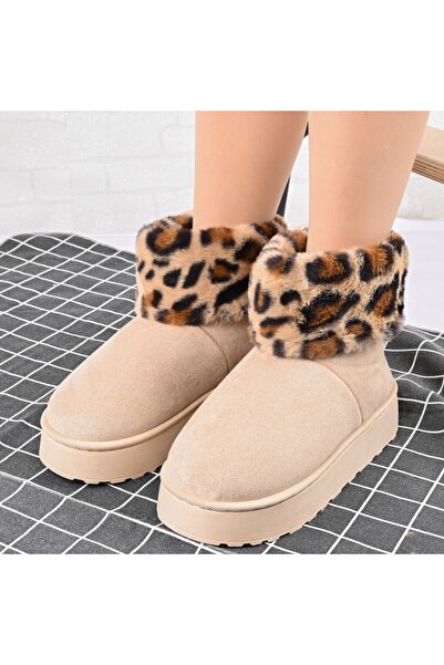 Tmall Ghete de damă, tip piele întoarsă, îmblănite, TM1CD1054, bej