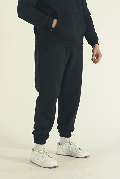 INFLUYENTE Men's Winter Cotton Tracksuit Set Kangaroo Pocket Sweatshirt Jogger - Regular Elasticated Cuffs