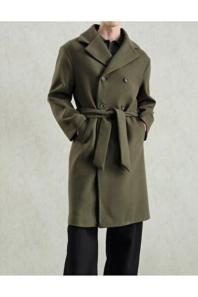 Hazhers Чоловічий з поясом Кашеміровий бавовняний зимовий пальто