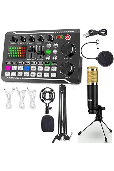 PopZa Ultimate Podcasting Ensemble – V 9 Mixer, BM 800 Mic & Sound Card for Pro-Quality Audio