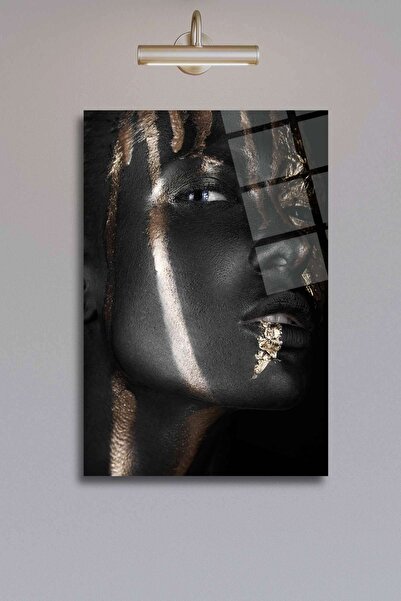 HMDS CONCEPT Tablou de sticlă cu femeie neagră 435