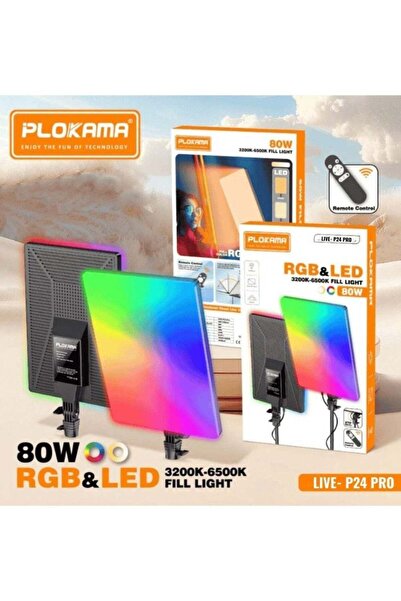 PLOKAMA لوحة إضاءة LIVE-P24 Pro RGB - قابلة لتعديل اللون والسطوع