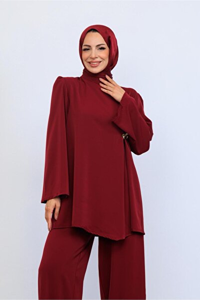 sedadenizstore DUBAİ KREP ŞIK TESETTÜR İKİLİ TAKIM BROŞ DETAYLI