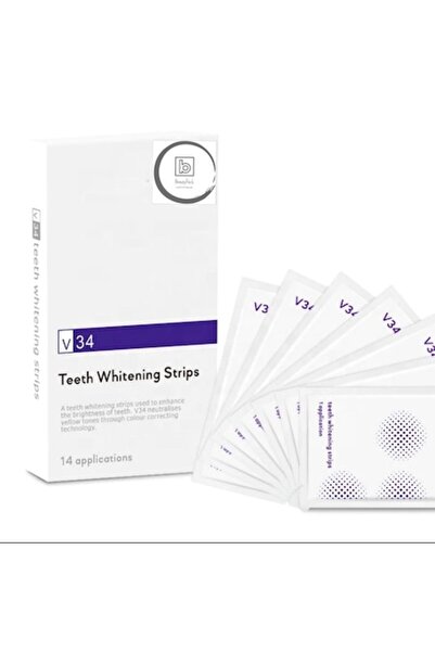 beauty pack BeautyPack V34 Teeth Whitening Strips, Peroxide-Free, 14 Sachets (28 Strips)
