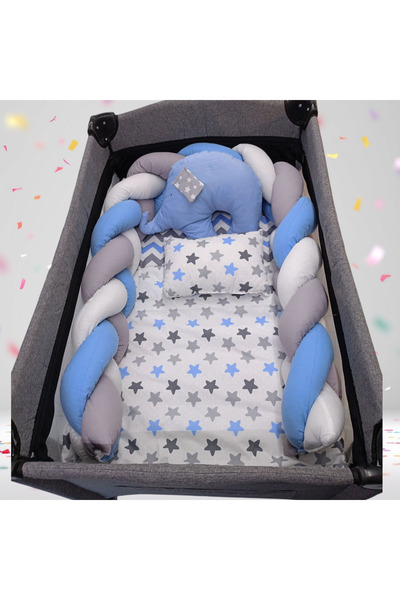 Home Mesh Park Crib Wooden Crib Baby Sleeping Set