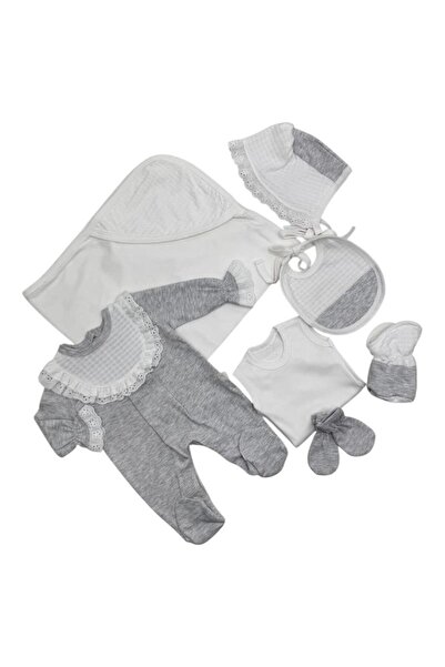 Baby day 👶 Babylola Baby Girl Set – Gray with Luxurious White Lace