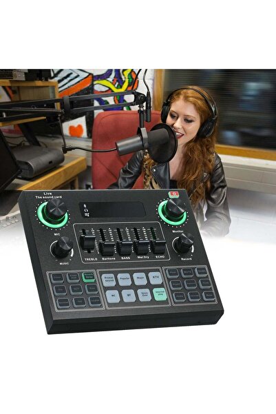 PopZa V 9 Live Sound Card BT – Bluetooth Audio Mixer with Sound Effects for Mobile Broadcasts & Singing