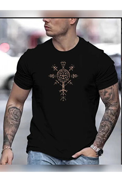 TİMİSİVA Tricou unisex supradimensionat COMPASS cu imprimeu guler rotund cu m...