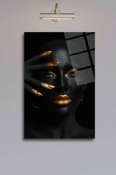 HMDS CONCEPT Tablou de sticlă cu femeie neagră 432