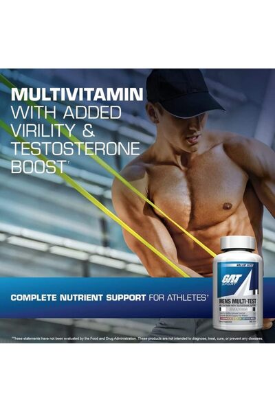 GAT فيتامينات متعددة للرجال + معزز التستوستيرون تريبولوس عالي الفعالية 60 قرص