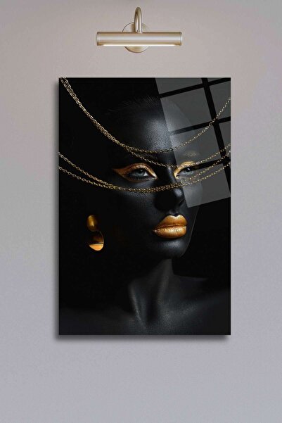 HMDS CONCEPT Tablou de sticlă cu femeie neagră 433