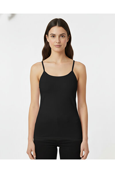 PYAAR Women's Thin Strap Black Tank Top