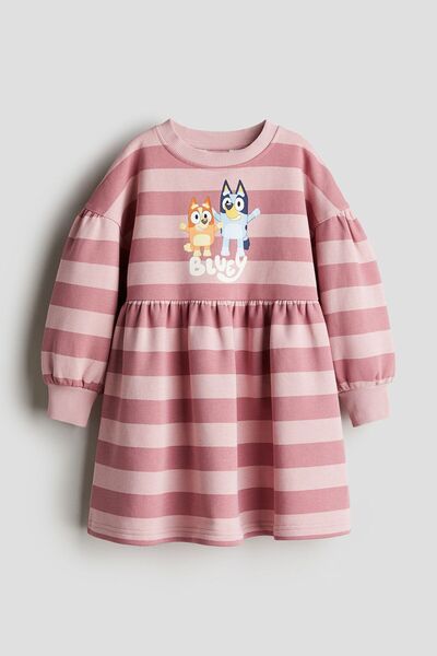 Pink Hippo Kids Kız Çocuk Baskılı Uzun Kollu Sweatshirt Elbise
