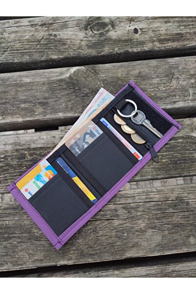 JANJAN Sports Wallet, Unisex Wallet with Velcro, Zipper, Keychain, Coin Compartment, Fabric Wallet