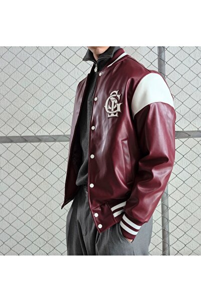 Hazhers Erkek Deri Kabartma Logolu Cepli Kolej Ceket