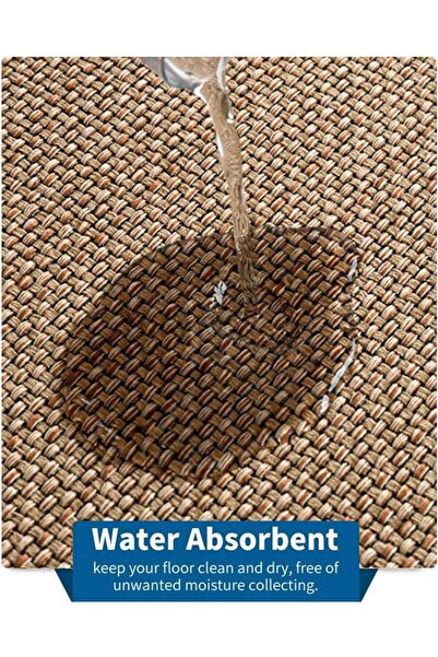 Generic Kitchen Rugs and Mats Washable (2 PCS) Non-Skid Natural Rubber, 44x75cm + 44x120cm (Oats)