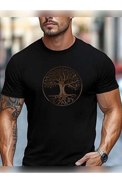 TİMİSİVA Μπλουζάκι Unisex oversized AĞAÇ1 με τύπωμα από βαμβακερό λαιμόκοψη μ...