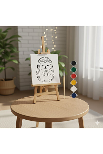 Hobiuniverse Çocuklar İçin Sevimli Kirpi Tuvali Eğitici Ve Eğlenceli Boyama Seti