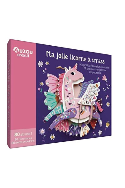 Auzou مجموعة تزيين يونيكورن ثلاثية الأبعاد - فن يدوي يمكنك صنعه بنفسك مع أحجا...