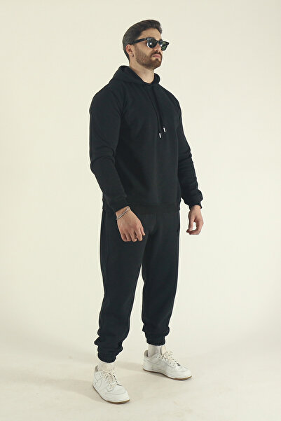 INFLUYENTE Men's Winter Tracksuit Set Hooded Sweatshirt Jogger - Regular Elasticated Leg